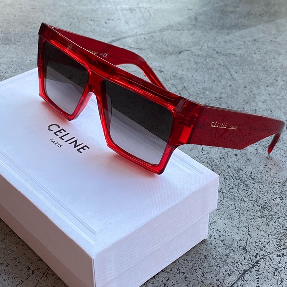 VERY RARE OVERSIZED RED CELINE SUNGLASSES - Picture 2 of 12